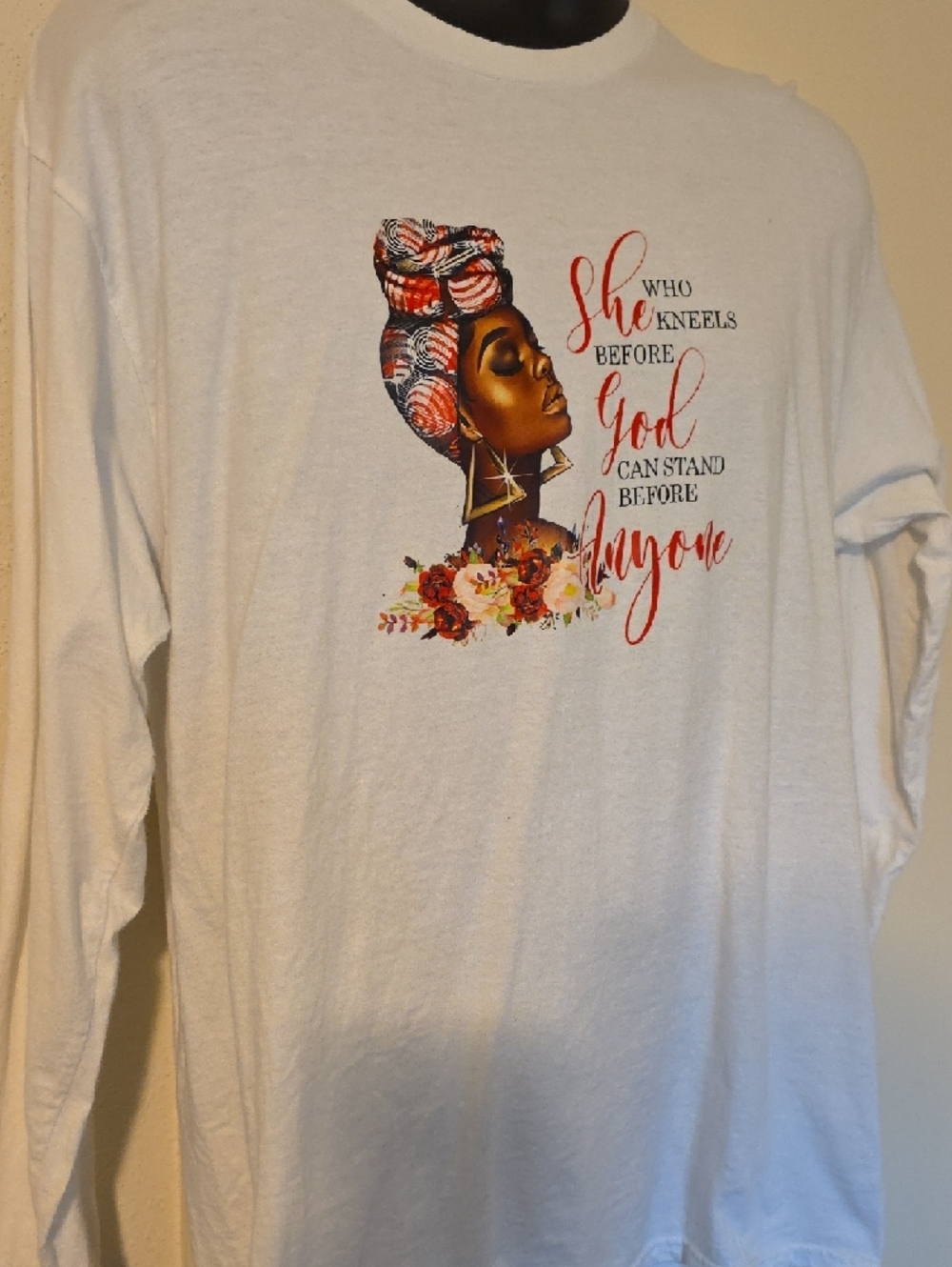 White Graphic  Tee with Inspirational Design - Picture 3 of 6